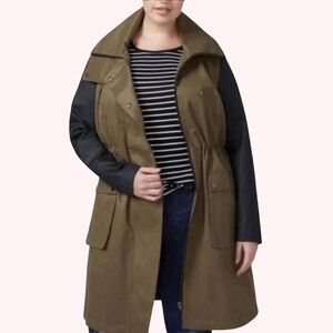 🧥✨ Lane Bryant Statement Overcoat | Size 26/28 | Olive & Black✨🧥